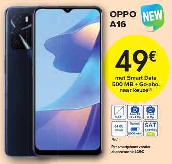 Carrefour Oppo A16 aanbieding