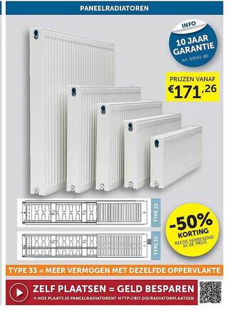 Zelfbouwmarkt Paneelradiatoren aanbieding