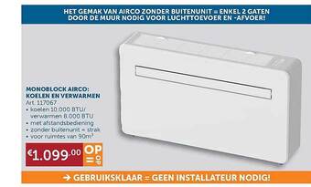 Zelfbouwmarkt Monoblock Airco Koelen En Verwarmen aanbieding