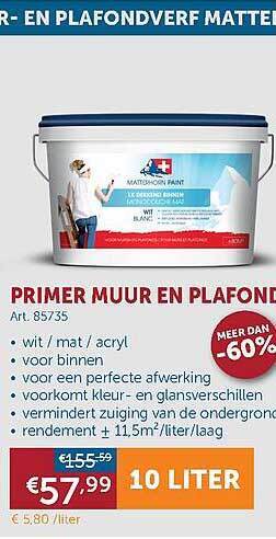 Zelfbouwmarkt Primer Muur En Plafond aanbieding