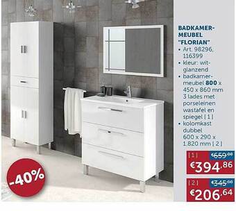 Zelfbouwmarkt Badkamermeubel Florian aanbieding