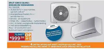 Zelfbouwmarkt Splitairco Qlima Koelen En Verwarmen aanbieding
