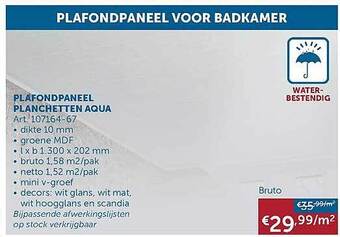 Zelfbouwmarkt Plafondpaneel Voor Badkamer aanbieding