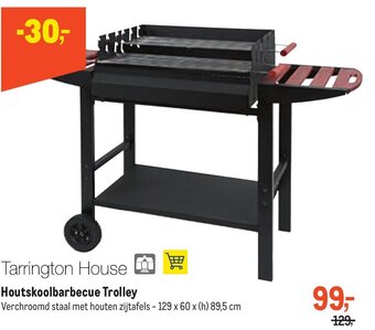 Makro Tarrington House Houtskoolbarbecue Trolley aanbieding
