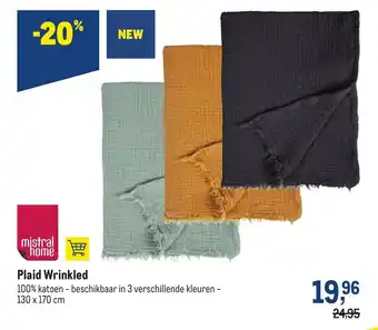 Makro Mistral Home Plaid Wrinkled aanbieding