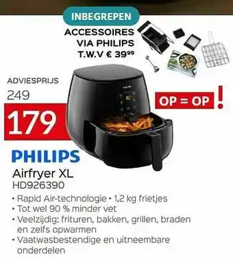 Selexion Philips airfryer xl hd926390 aanbieding