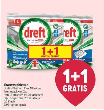 Delhaize Vaatwastabletten Dreft aanbieding