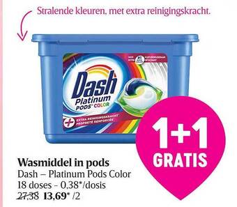 Delhaize Wasmiddel In Pods Dash aanbieding