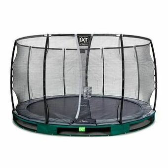 Brico Exit in-ground trampoline Elegant Premium met veiligheidsnet Deluxe ø366cm groen aanbieding