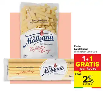 Carrefour Pasta la molisana 2x500 g aanbieding
