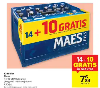 Carrefour Krat bier maes 24x25 cl aanbieding