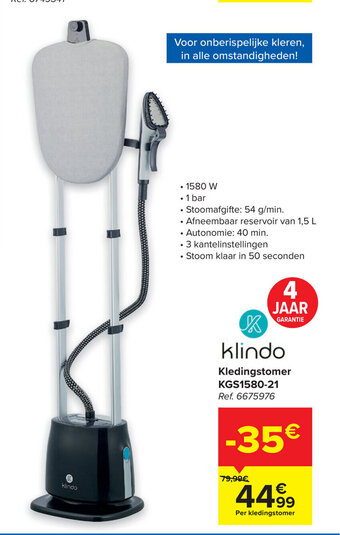 Carrefour Klindo Kledingstomer KGS1580-21 aanbieding