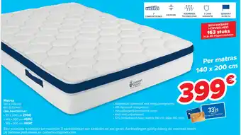 Carrefour Comfort Palace Matras 140x200 cm aanbieding