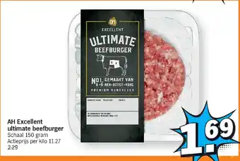 Albert Heijn Excellent ultimate beefburger 150 gram aanbieding