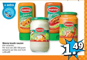 Albert Heijn Manna koude sauzen 285-700 gram aanbieding