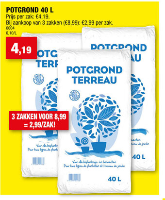 Hubo Potgrond 40 L aanbieding