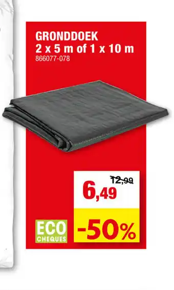 Hubo Gronddoek 2x5 m of 1x10 m 866077-078 aanbieding