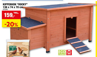 Kippenhok "Rocky" 136 x 74 x 70 cm 878340