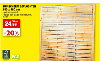 Hubo Tuinscherm Gevlochten 180 x 180 cm aanbieding