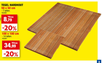 Hubo Tegel Hardhout 50 x 50 cm 163260 aanbieding