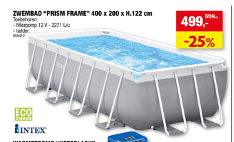 Hubo Zwembad "Prism Frame" 400 x 200 x H.122 cm 955412 aanbieding