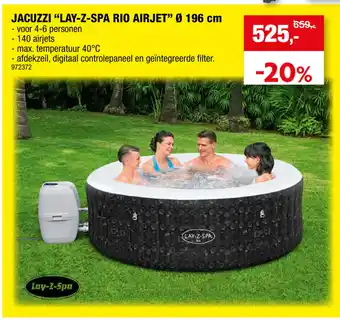 Hubo Jacuzzi "Lay-Z-Spa Rio Airjet" 196 cm 972372 aanbieding