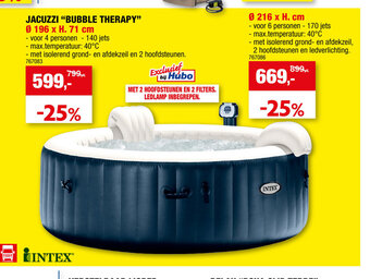Hubo Jacuzzi "Bubble Therapy" 196 x H. 71 cm 767083 aanbieding