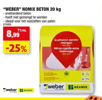 Hubo "Weber" Nomix Beton 20 kg 878089 aanbieding