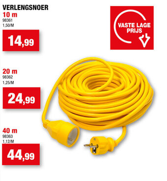 Hubo Verlengsnoer 10 m 98361 aanbieding