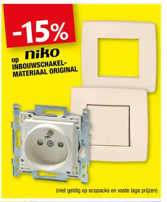 Hubo OP Niko Inbouwschakel-Materiaal Original aanbieding