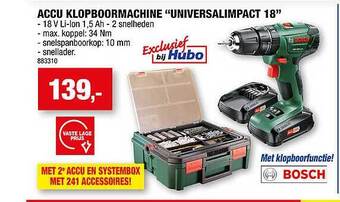 Hubo Accu Klopboormachine aanbieding