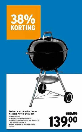 GAMMA Weber Houtskoolbarbecue Classic Kettle ø 57 Cm aanbieding