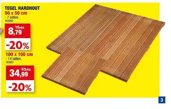 Hubo Tegel Hardhout 50 X 50 Cm 100 X 100 Cm aanbieding