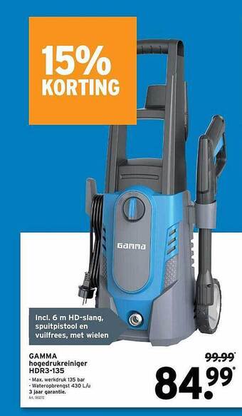 GAMMA Gamma Hogedrukreiniger Hdr3-135 aanbieding