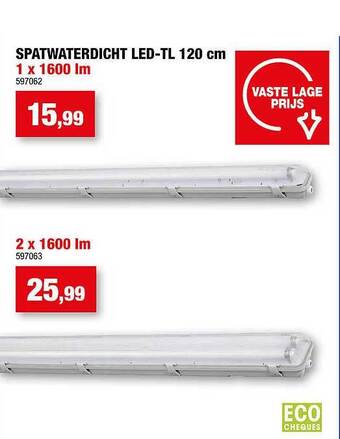 Hubo Spatwaterdicht Led-tl 120 Cm aanbieding