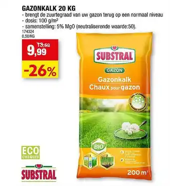 Hubo Gazonkalk 20 Kg Substral aanbieding