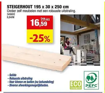 Steigerhout 195 X 30 X 250 Cm