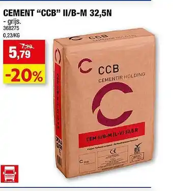 Hubo Cement Ccb Ii-b-m 32.5n aanbieding