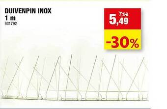 Hubo Duivenpin Inox 1 M aanbieding