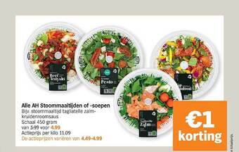 Albert Heijn Alle Ah Stoommaaltijden Of -soepen aanbieding