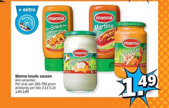 Albert Heijn Manna Koude Sauzen aanbieding