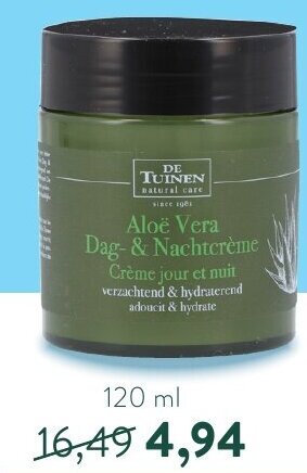 Holland & Barrett De Tuinen Aloë Vera Dag- & Nachtcrèeme 120ml aanbieding