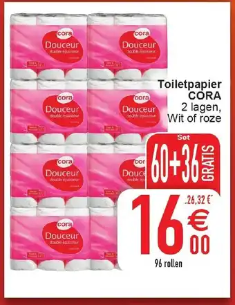 Cora Toiletpapier Cora 2 Lagen, Wit of roze aanbieding