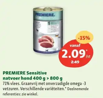 Maxi Zoo Premiere Sensitive natvoer hond 400g > 800g aanbieding