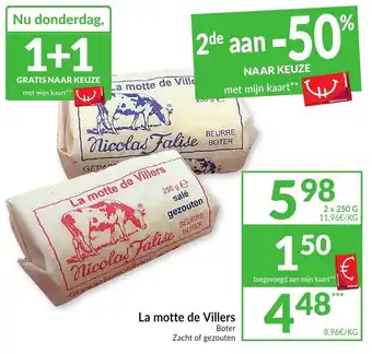 Intermarché La motte de Villers Boter Zacht of gezouten aanbieding