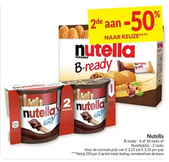 Intermarché Nutella B-ready - 6 of 10 stuks of Nutella & Go- 2 stuks aanbieding