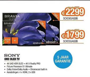 Expert Sony Uhd Oled Tv 165 Cm Of 139 Cm aanbieding