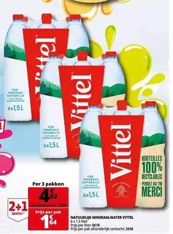Auchan Natuurlijk Mineraalwater Vittel aanbieding