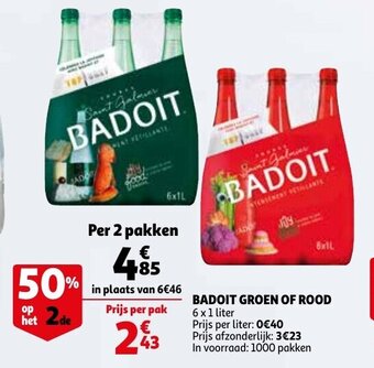 Auchan Badoit Groen of Rood aanbieding