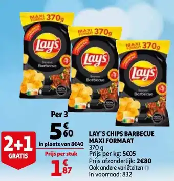 Auchan Lay's Chips Barbecue Maxi Formaat aanbieding